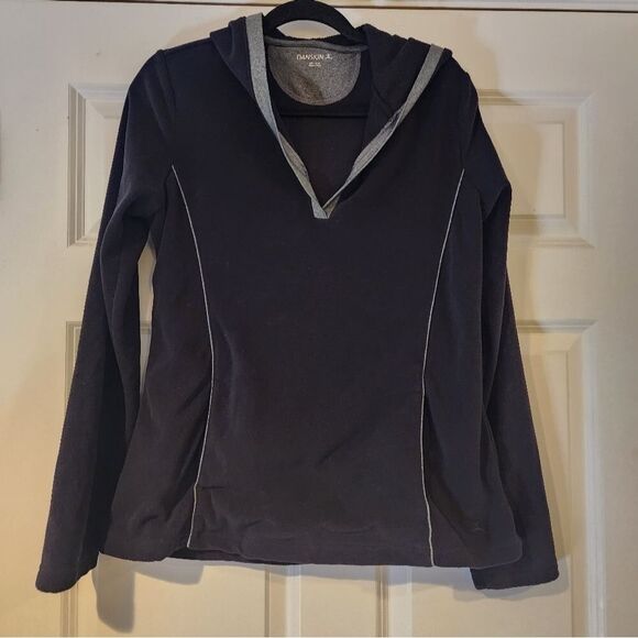 Danskin black and gray fleece hooded jacket L - Picture 1 of 3